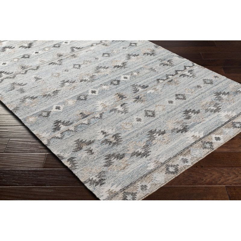 Kirsten Southwestern Area Rug in Blue, Rectangle 8' x 10'