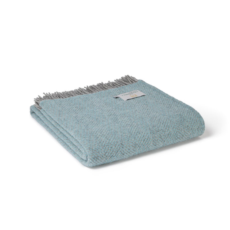 Throw Blanket, Spearmint /Grey