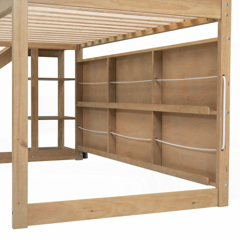 Lit simple en bois avec glissoire, rangement et amp; Léger - aucun sommier requis, robuste et amp; Durable, Bois