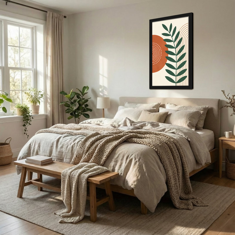 Abstract Abstract Leaf And Circle Pattern Design, 24" H x 16" W