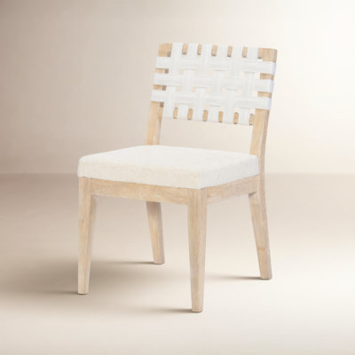 Biscayne Low Back Side Chair in Brown/Cream