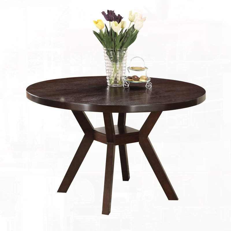 Table de salle à manger avec base en bois d'hévéa pour une structure robuste et robuste