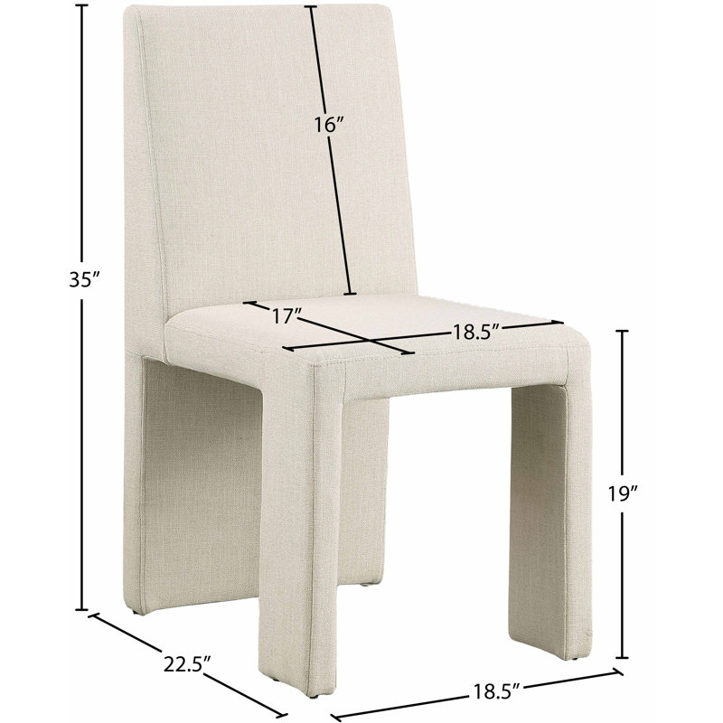 Chaise en tissu texturé Benson, Tissu beige texturé en lin
