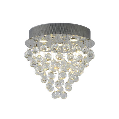 Plafonnier encastré en cristal 6 lumières Transitional