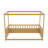 Twin Size Wood Canopy Floor Bed with Guardrails, Montessori Four-Poster Bed Frame for Kids Low Profile Design(Twin)-1428244500