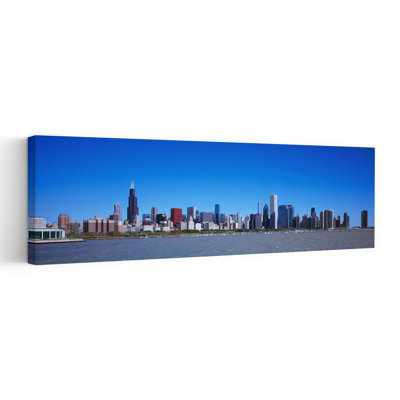 Skyscrapers At The Waterfront, Willis Tower, Shedd Aquarium, Chicago, Cook County, Illinois, Usa Abstract Contemporary Architecture City Wall Art