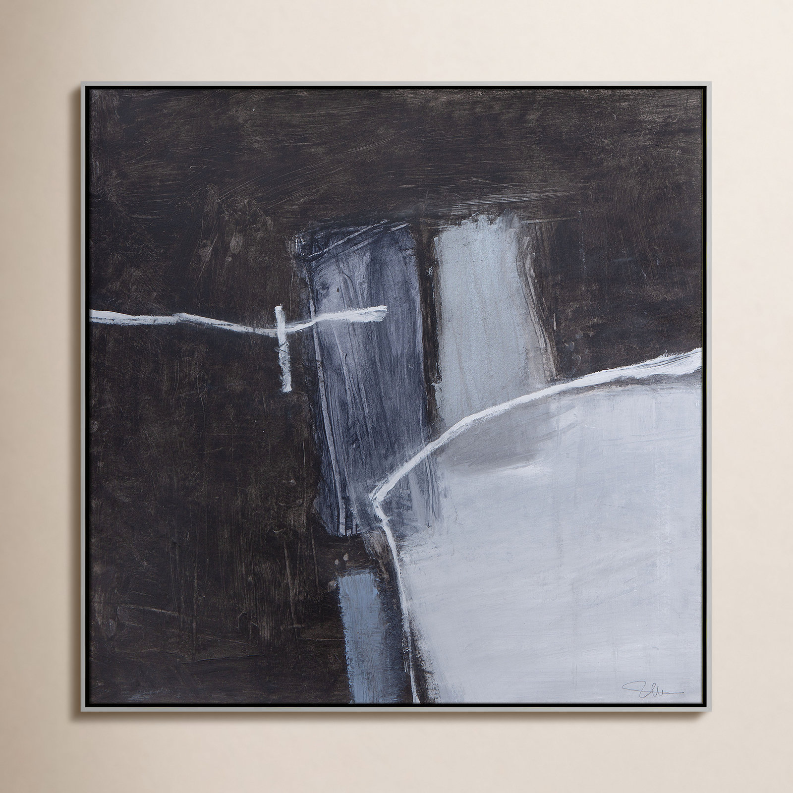 Graphite Gemstones Collection "Graphite Gemstones I" Print, Silver, 41.5" H x 41.5" W