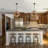 Daphine 6 - Light Wood Lantern 5-Tier Geometric Chandelier