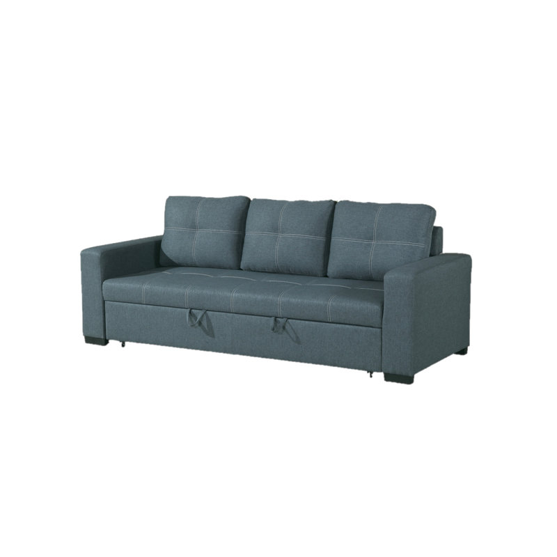 Canapé avec canapé-lit convertible en polyfibre gris-bleu HS00-F6532