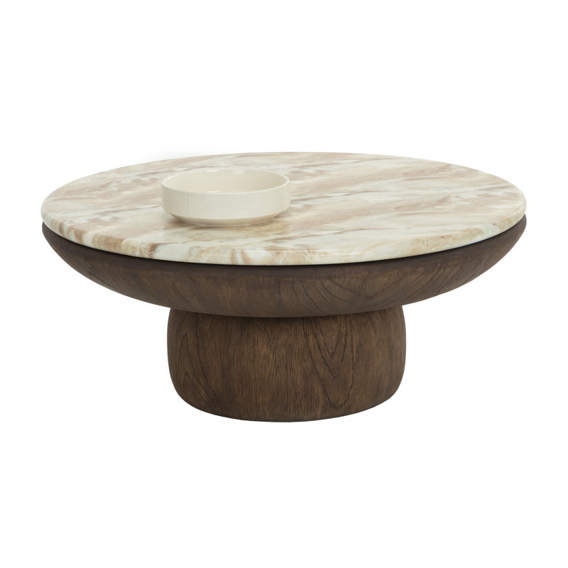 ORULA COFFEE TABLE - MARBLE LOOK - MACCHIATO, 17" H x 40" W x 40" D