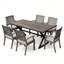 Ensemble repas d'extérieur 7 pièces avec chaises en aluminium et pieds en fer, mobilier de patio résistant aux intempéries