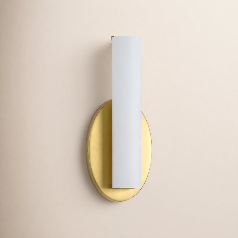 Delphine LED Flush Mounted Sconce, Satin Brass