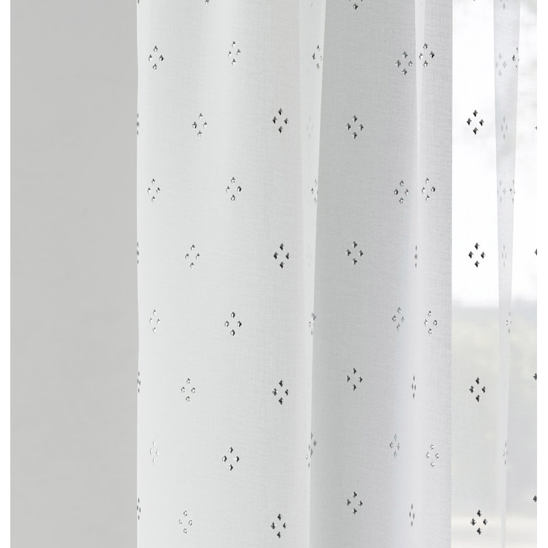 Aeryk Sheer Curtain Pair, 140cm Width x 229cm Drop, Silver