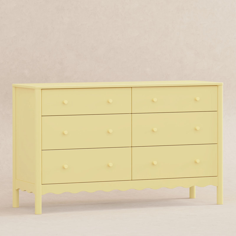 Swell 6-Drawer Assembled Dresser, Pale Yellow