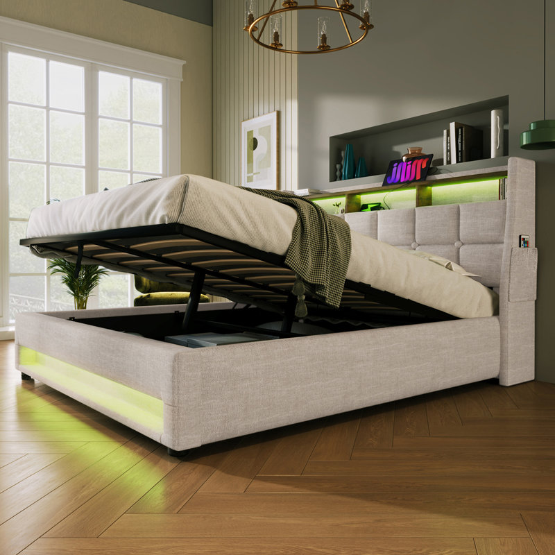 Platform Bed, Queen, Natural