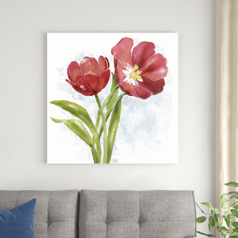 Red Tulip Splash I, H 36 po x l 36 po