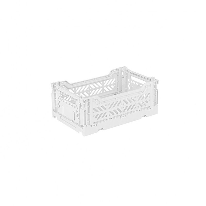 Foldable Plastic Crate, Collapsible Storage Bin to Organize Your Rooms, Collapsible Utility Crate, White