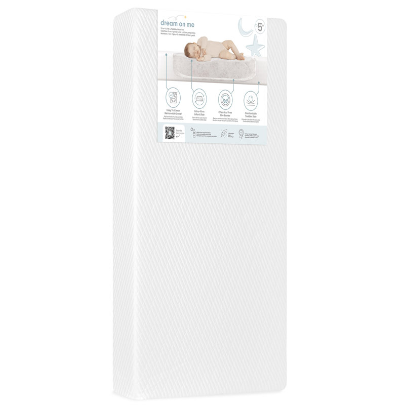 Matelas pour lit de bébé et tout-petit haut de gamme de 5 po Dream On Me