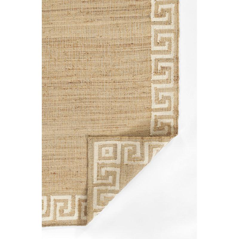 Erin Gates by Momeni Orchard Greek Key Jute and Wool Hand Woven Ivory Area Rug, Rectangle 8' x 10'