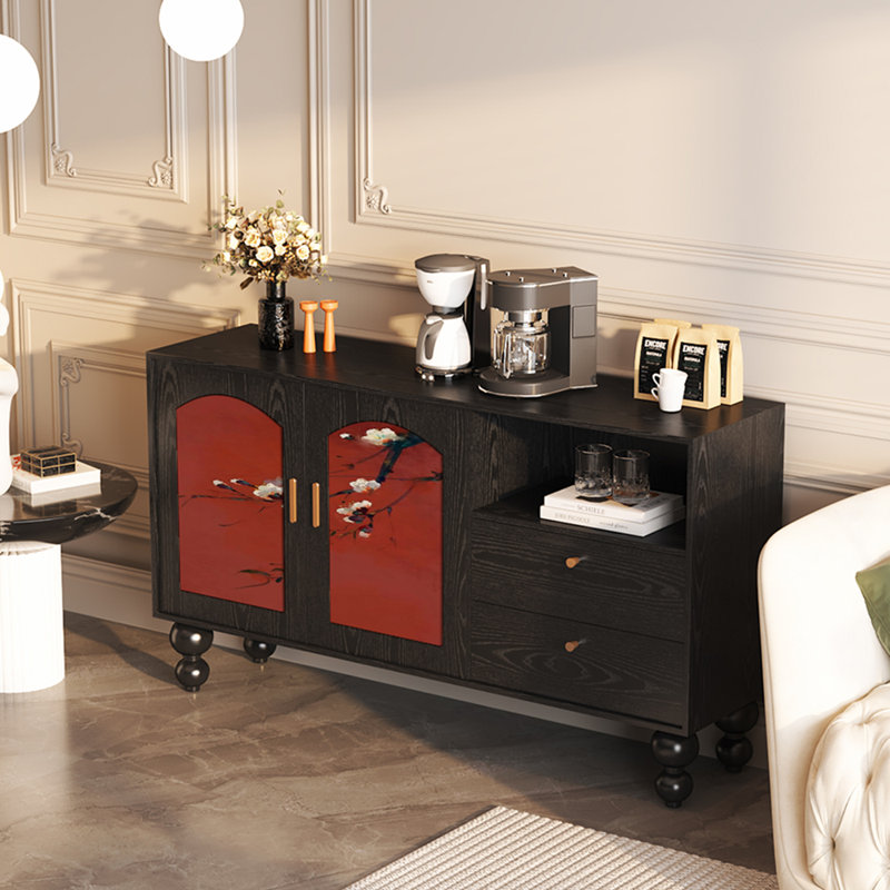 Buffet luxueux rétro de style chinois, Noir
