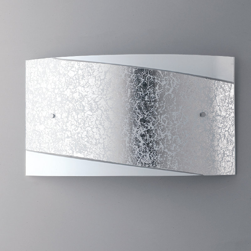 Bianka Glass Flush Mounted Sconce, Silver