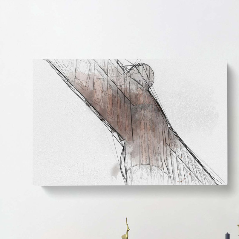 The Angel Of The North In Gateshead In Abstract by Albert Racinet - Wrapped Canvas Print, 60cm H x 91cm W x 3cm D