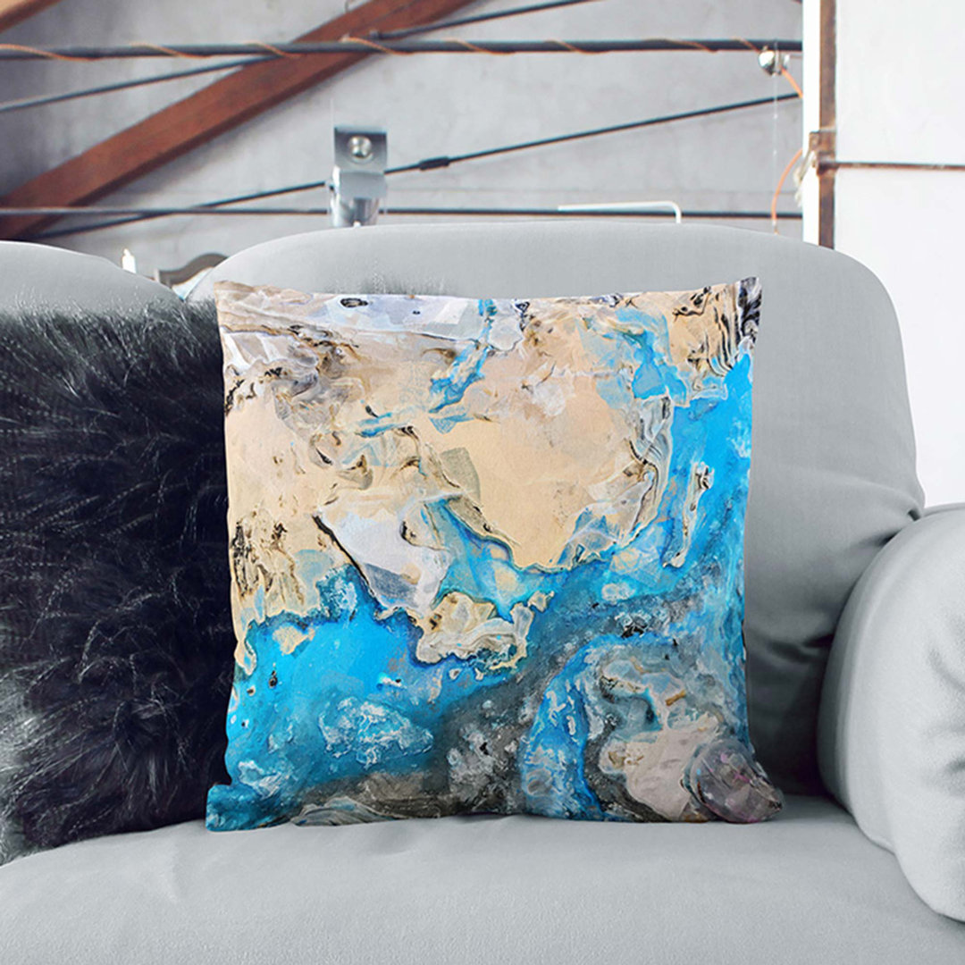 Day of Blues in Abstract Cushion with Filling