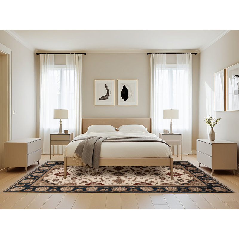 Tapis brun français lavable à la machine, Rectangle 5 pi x 8 pi