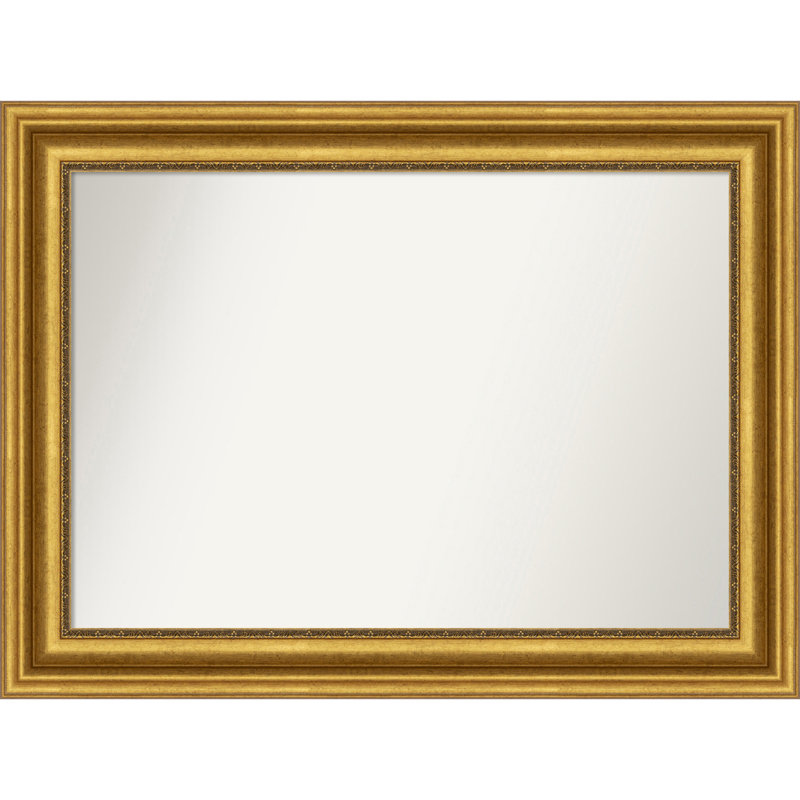 Miroir de salle de bain Jashawna, 26,75 po x 35,75 po, Doré