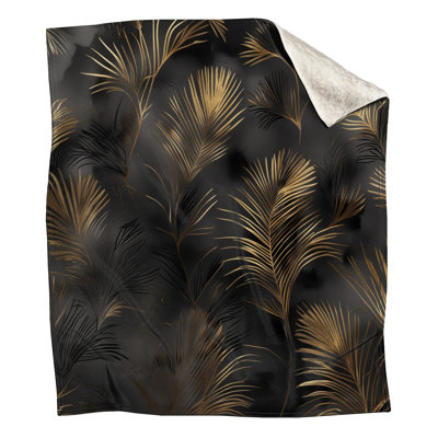 Gold Palm Leaves Blankets