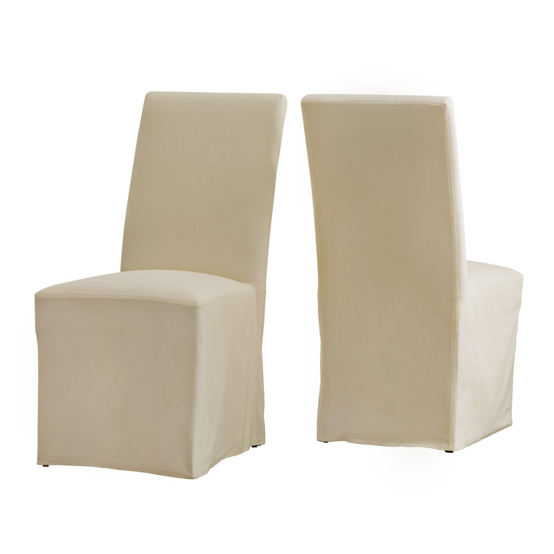 Sela 19.5'' H Cotton Upholstered Parsons Chair, Off-White