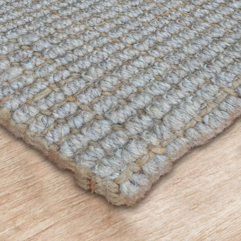 Oras Premium Handwoven Natural Fiber Area Jute & Wool Rug, Rectangle 8'8" x 12'