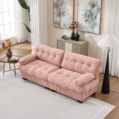 Canapé modulaire profond à cadre en bois rose de 88 po Deep Home