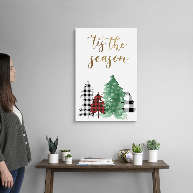 Christmas Time - reproduction d'art textuel sur toile, Toile tendue, H 30 po x l 20 po x P 1,25 po