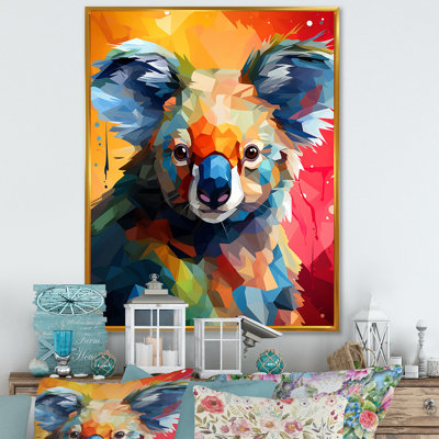 Popart, art mural Koala coloré 2 - Koala