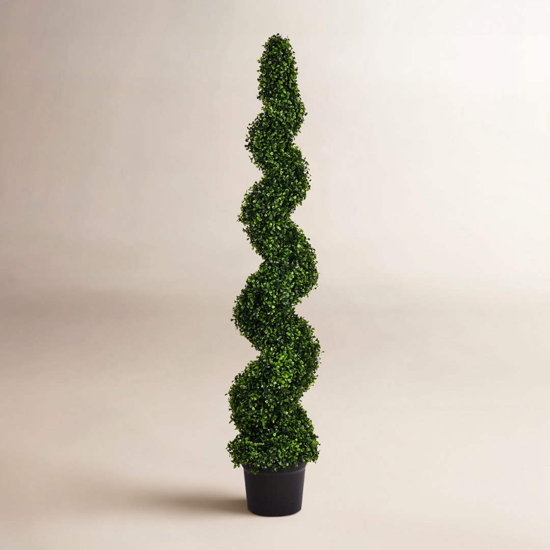 Wolfdale Artificial Potted Green Boxwood Spiral Tree Birch Lane™ Size: 60" H x 13" W x 13"D