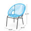 Fauteuil d'extérieur élégant avec cadre en fer de teinte bleue