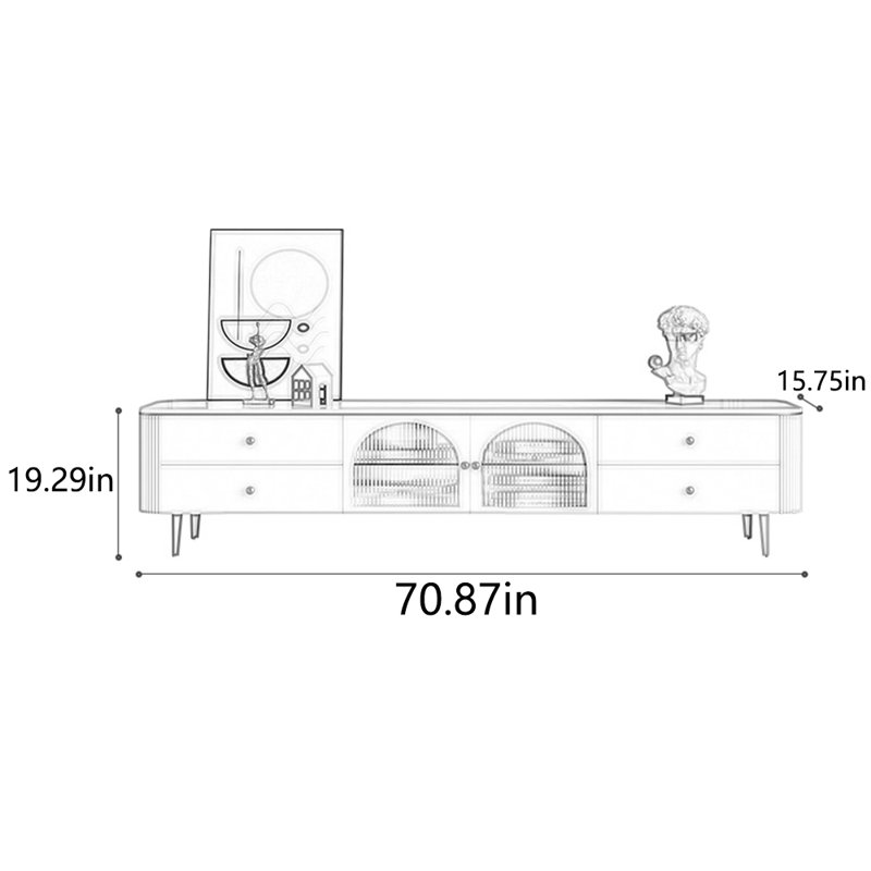 Meuble télé Crème, 70.87"