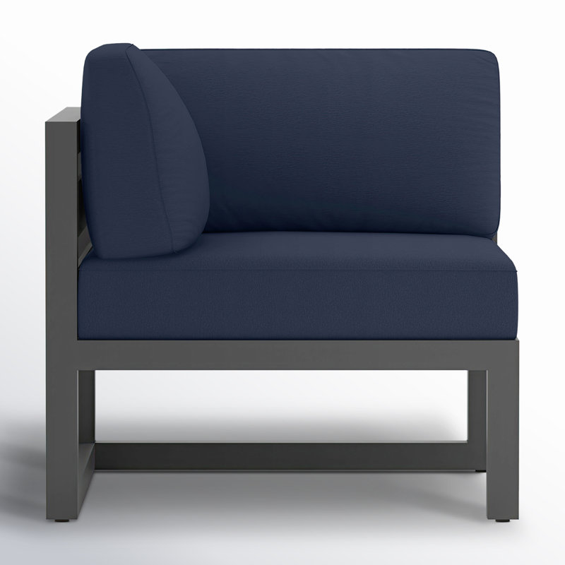 Avion 4 Piece Sectional Set, Spectrum Indigo Sunbrella®, Slate