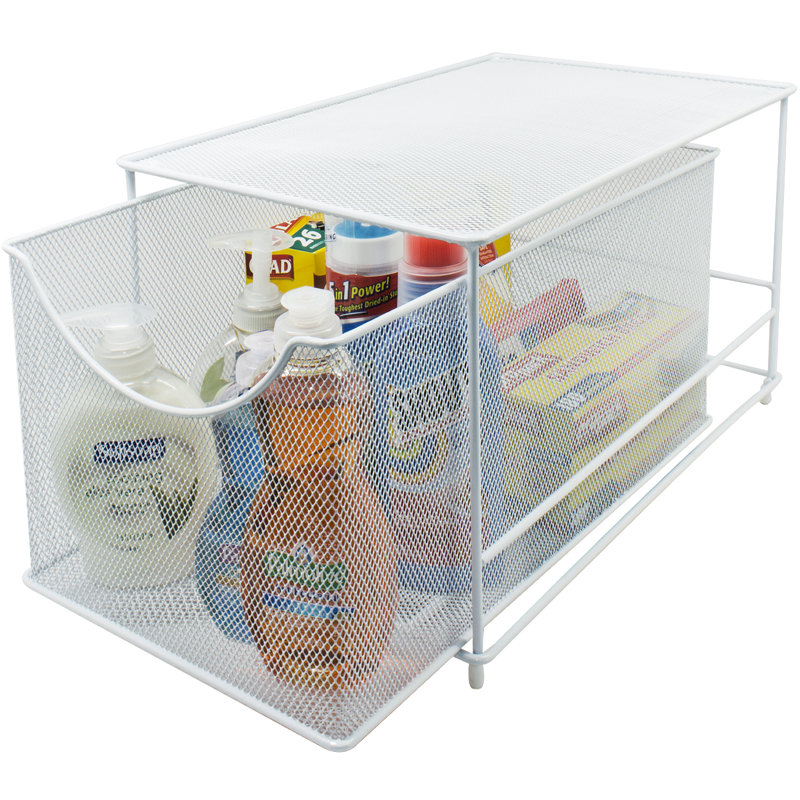 Tiroir organisateur de placard, L 9,62 po, Noir