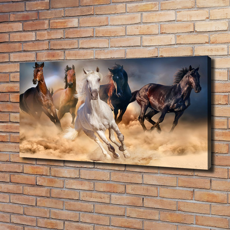Horses In A Gallop - No Frame Print on Canvas