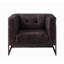 Chaise d'appoint touffetée en ébène antique et chêne rustique