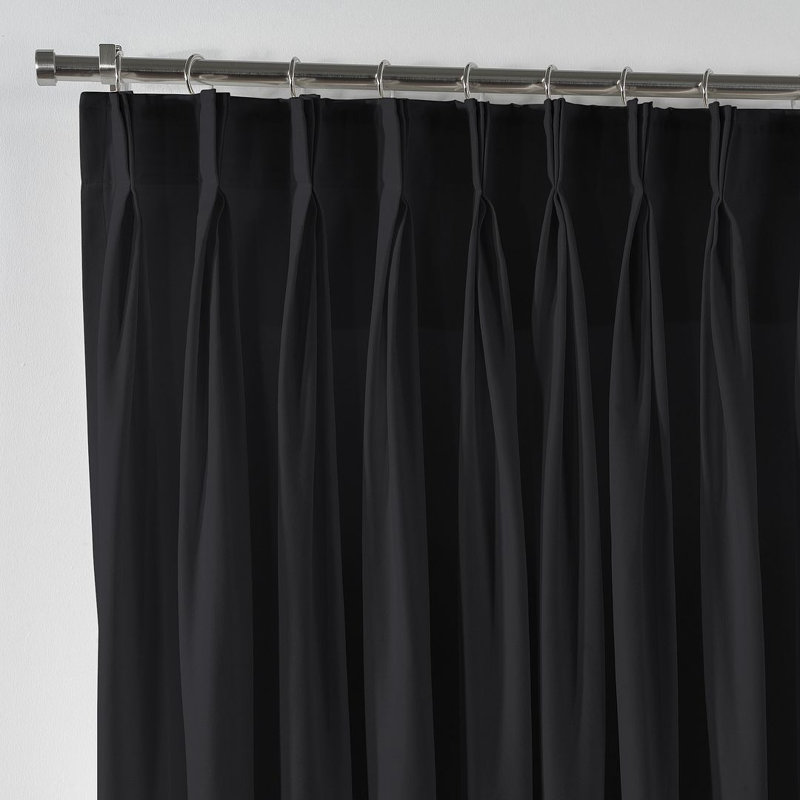Room Darkening Single Curtain Panel, 245cm Width x 265cm Drop, Black