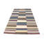 Tapis rectangulaire en laine touffeté à la main rayé vert / beige / brun Fakieh