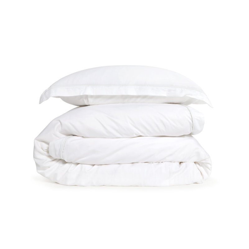 Ensemble de housse de couette en rayonne Sheena, Housse de couette pour très grand lit et 2 très, Blanc et blanc
