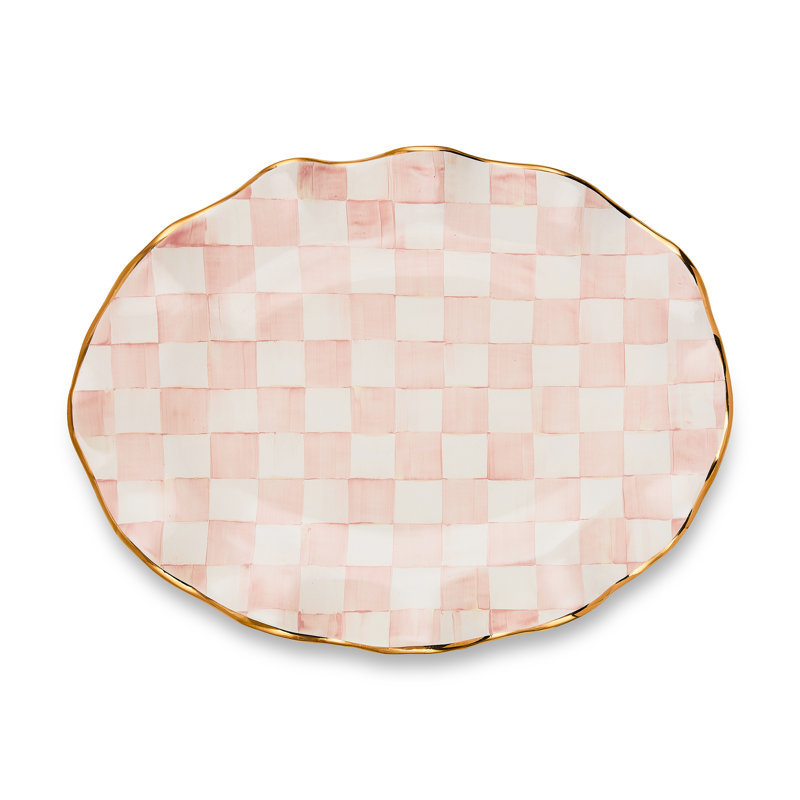 Rosy Check Ceramic Large Serving Platter