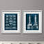 Lighthouse Blueprint-ensemble de 2 reproductions d’art graphique encadrées sur papier