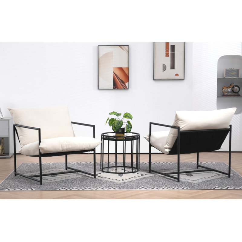 Daut Velvet Armchair, Beige Velvet
