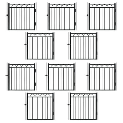 Heavy Duty 4FT Height x 4FT Width Arc Fence Gate, Anti-Rust Steel for Outdoor Fencing Barrier, Decorative Garden for Residential, Yard, Pool, Patio