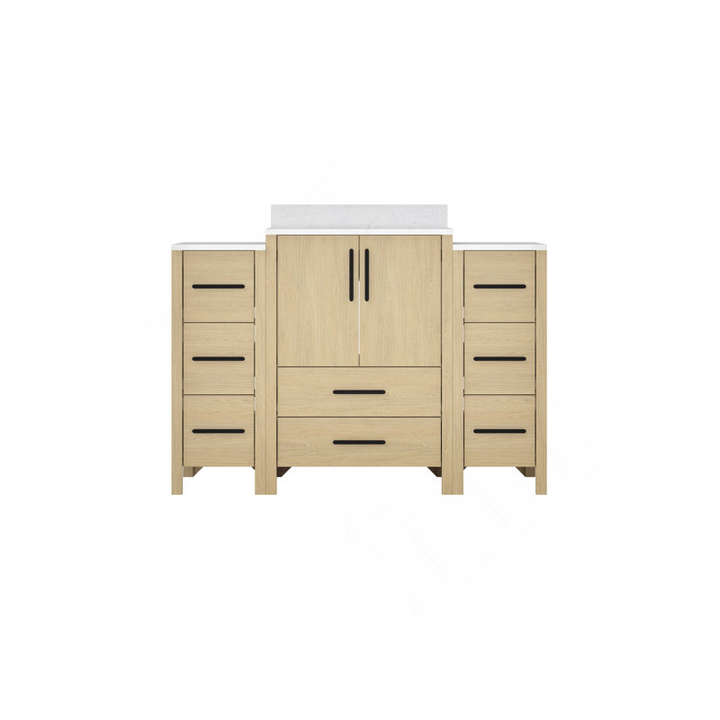 Armoire de meuble-lavabo à simple cuve l 48 po x P 22 po x H 34 po avec comptoir blanc, 48" W